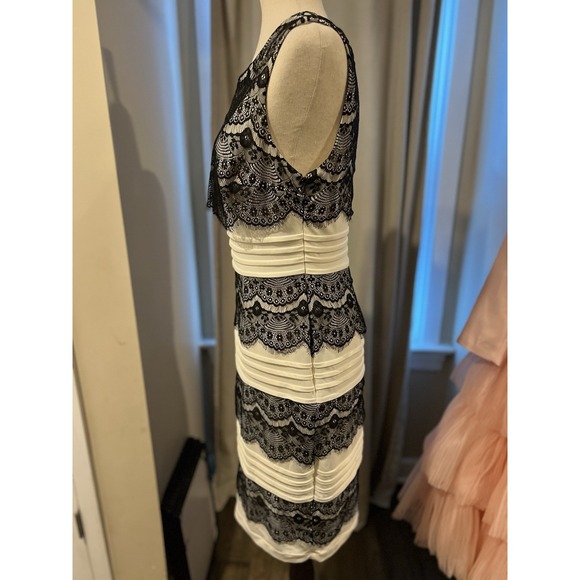 Jax Women's Dress White With Black Lace Size 10 - Picture 3 of 6